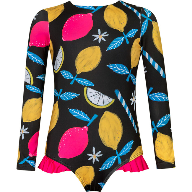 Swimsuit Knot Long Sleeve One Piece, Pink Lemonade - One Pieces - 1