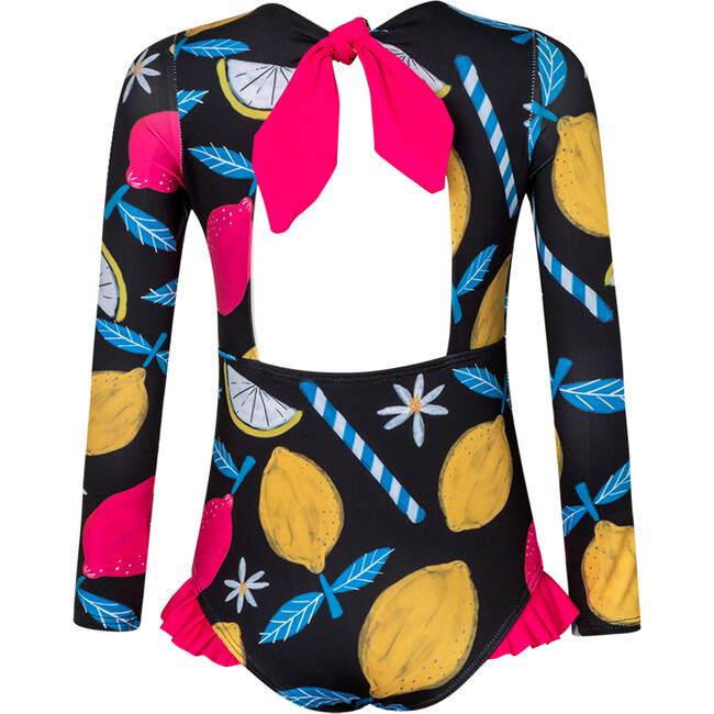 Swimsuit Knot Long Sleeve One Piece, Pink Lemonade - One Pieces - 2