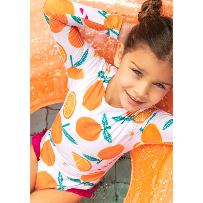 Swimsuit Alana Long Sleeve One Piece, Tangelo - One Pieces - 2