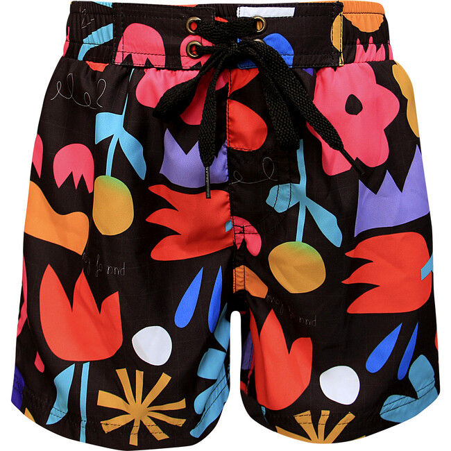 Boys Swimshorts, Paper Cuts Black