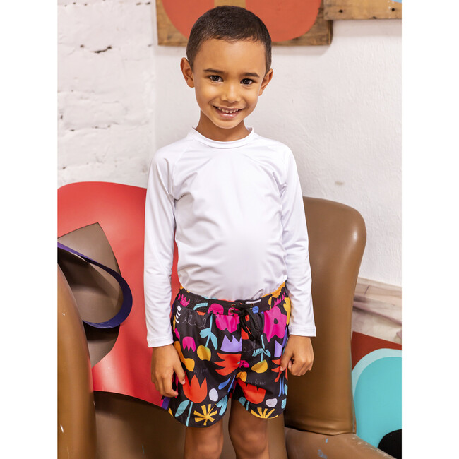 Boys Swimshorts, Paper Cuts Black