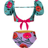 Bubble Short Puff Sleeve Top And Reversible Bikini Bottom, Abi And Flora - Two Pieces - 3