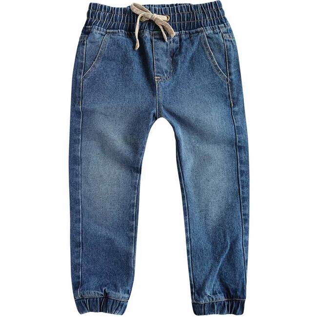 Sol Solecito Mac Elastic Waistband Denim Pants, Blue