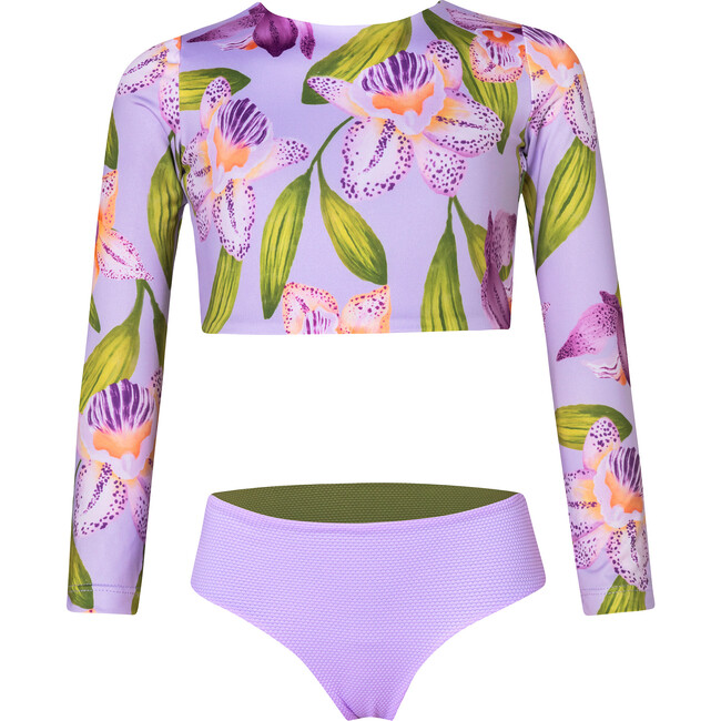 Orquideas Anggie Lila Sun Longsleeve Bikini Swimsuit, Purple