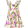 Corissia Orquideas Anggie Print Adjustable Strap Dress, White - Dresses - 1 - thumbnail