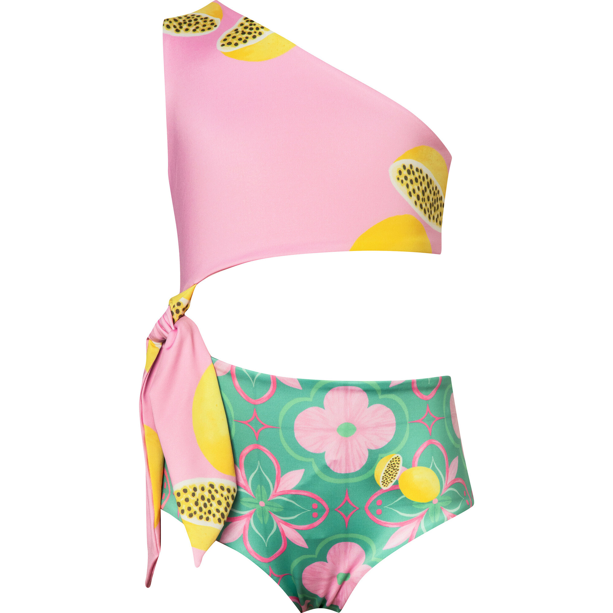Maracuya Knot Trikini Swimsuit, Pink - Pepita & Me Swim | Maisonette