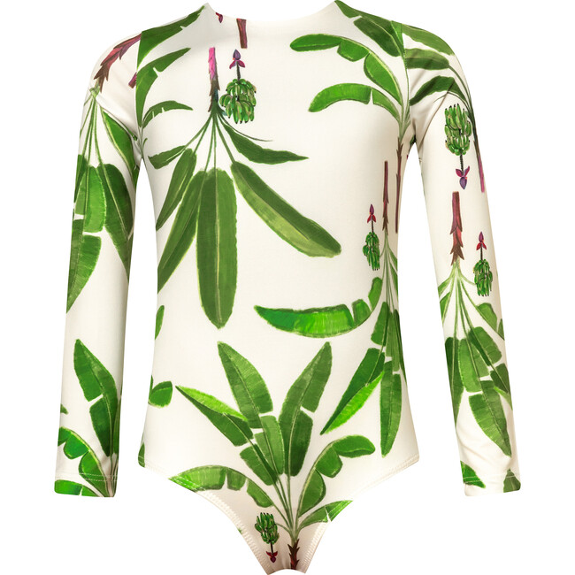 Platanal Sun Longsleeve Swimsuit, White