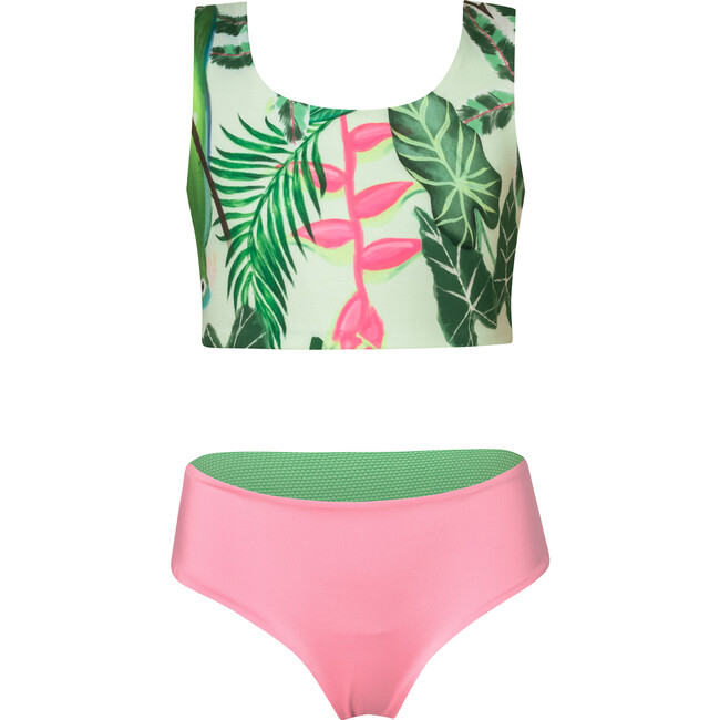 Yeimi Parrot Verde Sun&Moon Bikini Swimsuit, Green - Two Pieces - 2