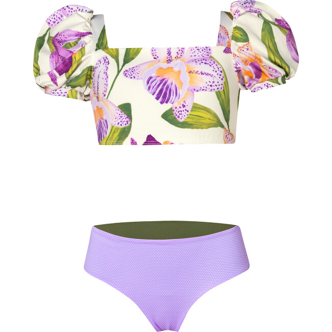 Orquideas Anggie Crudo Bubble Bikini Swimsuit, White