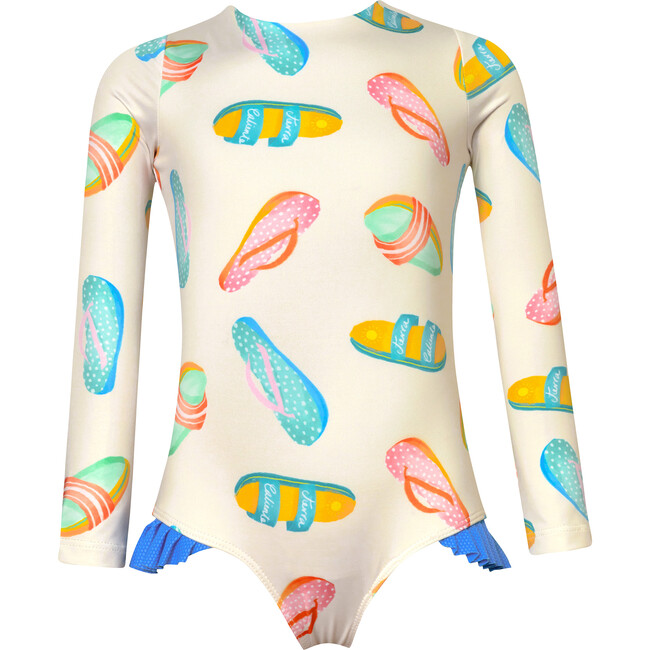 Chanclas Crudo Knot Longsleeve Swimsuit, White