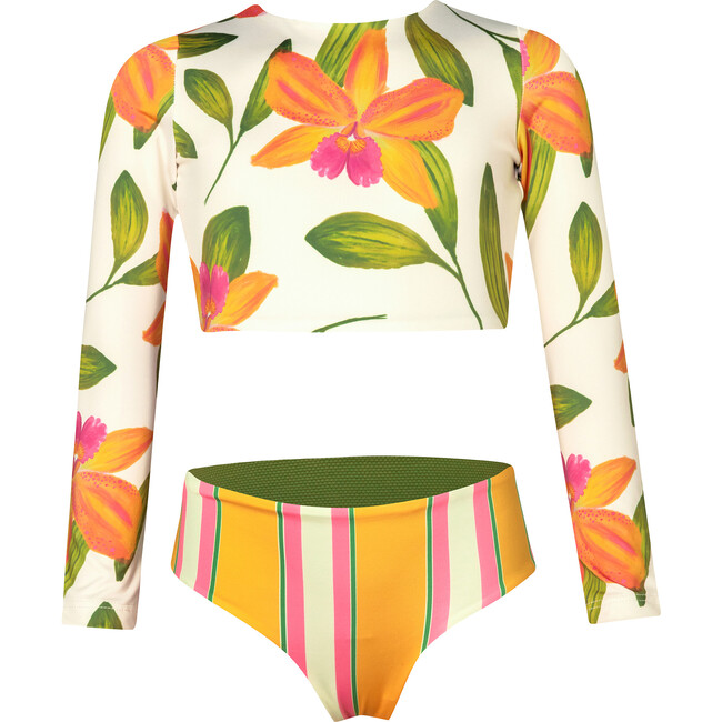 Orquideas Naranja Sun Longsleeve Bikini Swimsuit, Orange - Two Pieces - 1