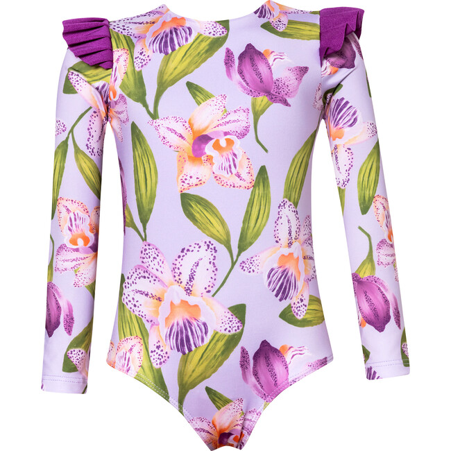 Orquideas Anggie Lila Wings Longsleeve Swimsuit, Purple