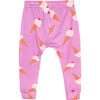 Ho-Be Ice Cream Print Elastic Waist Drawstring Pants, Lilac - Pants - 2 - thumbnail