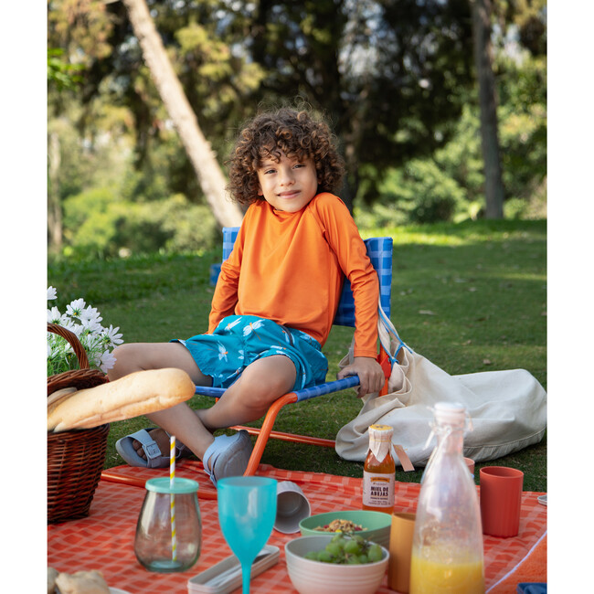 Dragon-Fly Petroleo Elastic Waist Drawstring Swimshorts, Blue