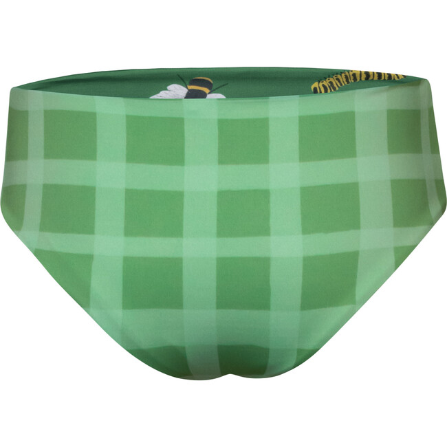 Bubble Insects Print Puff Sleeve & Reversible Bottom 2-Piece Bikini, White - Two Pieces - 5