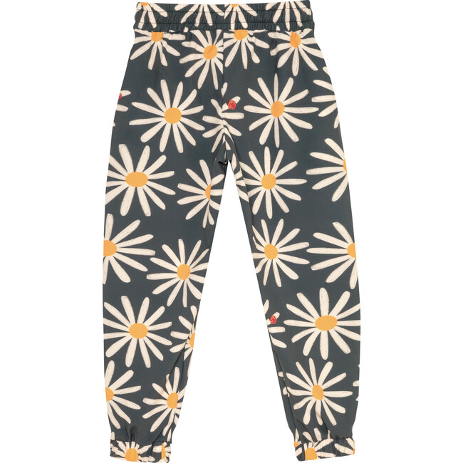Picnic Daisy Bug Print Elastic Waist Pants, Grey