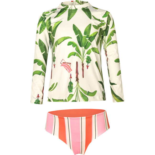 Platanal Sunset Longsleeve Swimsuit, Print