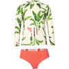Platanal Sunset Longsleeve Swimsuit, Print - One Pieces - 2