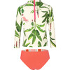 Platanal Sunset Longsleeve Swimsuit, Print - One Pieces - 3