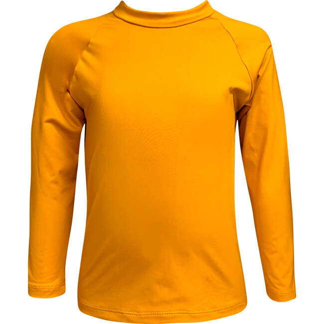Mostaza Long Raglan Sleeve Solid Rashguard, Mustard - Rash Guards - 1