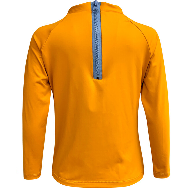 Mostaza Long Raglan Sleeve Solid Rashguard, Mustard - Rash Guards - 3