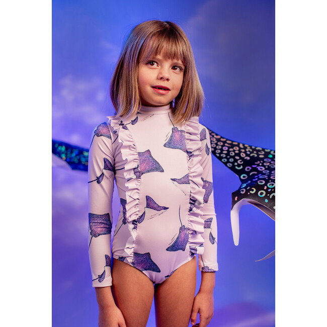 Selena Waves Long Sleeve Swimsuit, Multicolors - One Pieces - 2