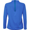 Solid High Neck Long Sleeve Rashguard, Ocean Blue - Rash Guards - 2