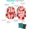 Heart Print Pocket Jacket, Red - Jackets - 3