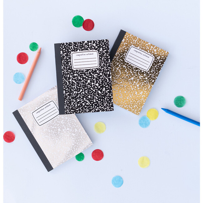 Mini Composition Notebook Metallic Silver