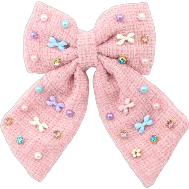 Pink Tweed Bow