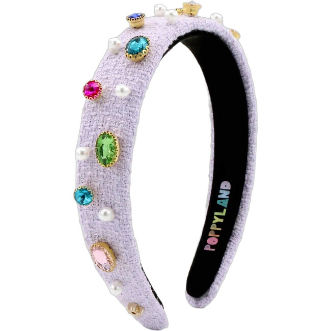 Purple Tweed Bejeweled Headband