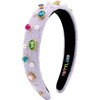 Purple Tweed Bejeweled Headband - Headbands - 1 - thumbnail