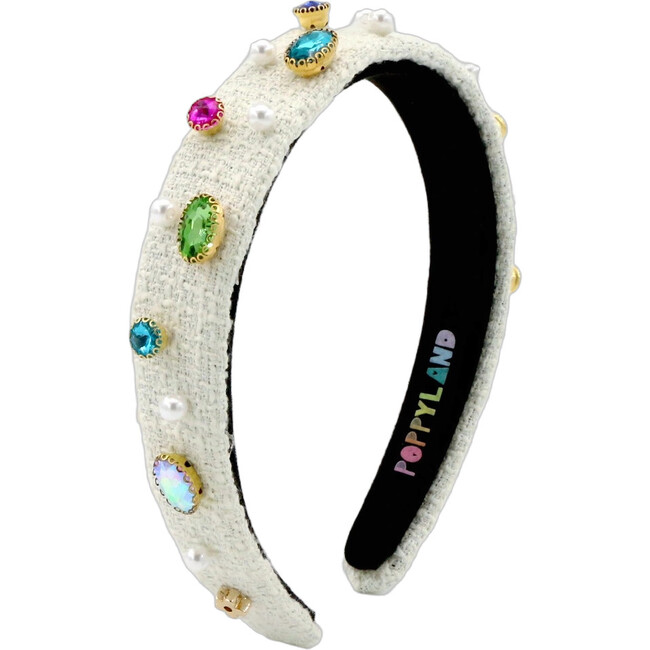 Ivory Tweed Bejeweled Headband