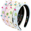 Purple Tweed Bejeweled Headband - Headbands - 3