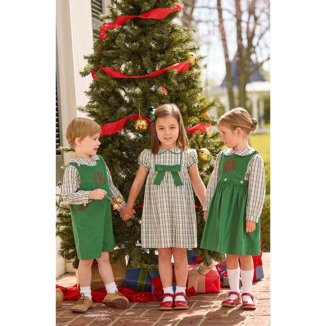Ruffled Peter Pan Blouse, Mistletoe Tartan - Blouses - 2