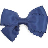 Grosgrain Scalloped Bow Hair Clip, Navy - Hair Accessories - 1 - thumbnail
