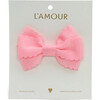 Grosgrain Scalloped Bow Hair Clip, Pink - Hair Accessories - 2