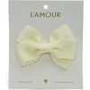 Grosgrain Scalloped Bow Hair Clip, Buttercream - Hair Accessories - 2