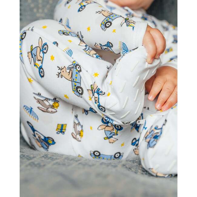 The Organic Zipper Footie, Hanukkah in a Hurry - Footie Pajamas - 2