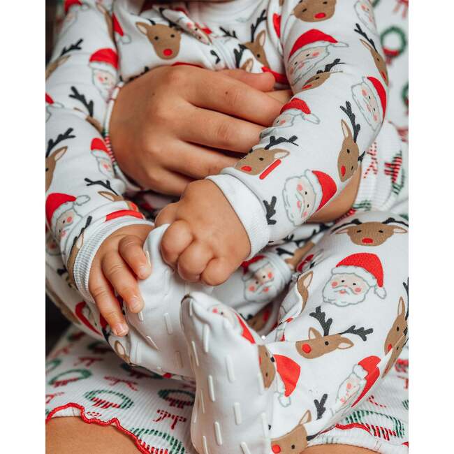The Organic Zipper Footie, Santa Squad - Footie Pajamas - 3