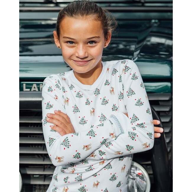 The Organic Long Sleeve Pajama Set, Tinsel Trees