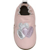 Heart Sparkle Lt Pink Soft Sole - Crib Shoes - 6