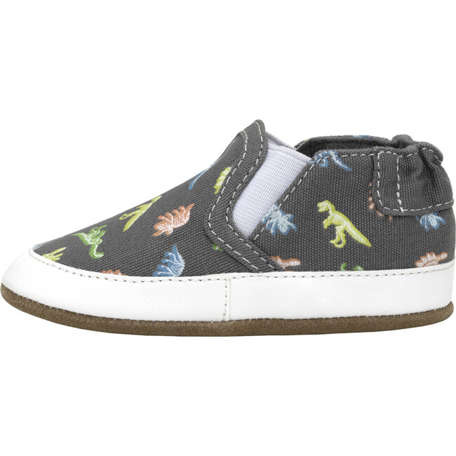 Glowing Dinos Charcoal Soft Sole - Crib Shoes - 3