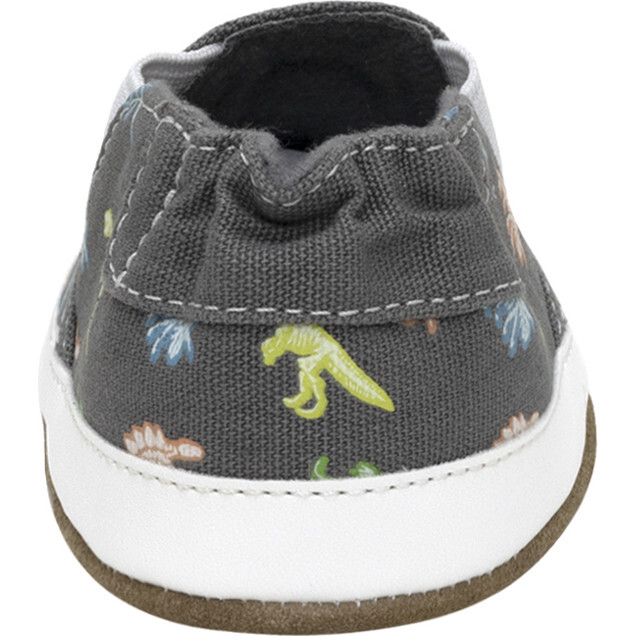 Glowing Dinos Charcoal Soft Sole - Crib Shoes - 5