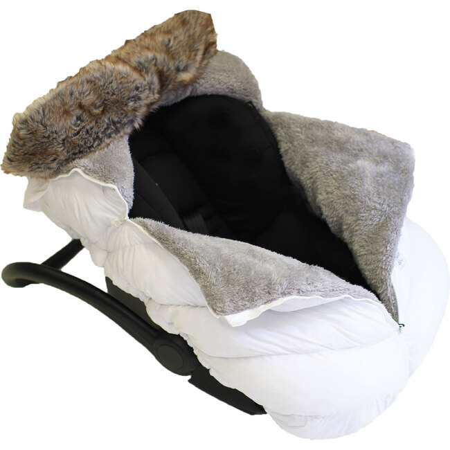 Car Seat Cocoon, White Tundra - Car Seat Accessories - 3