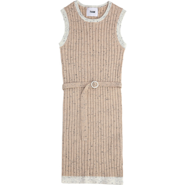 Sleeveless Retro Dress, Oat - Dresses - 1