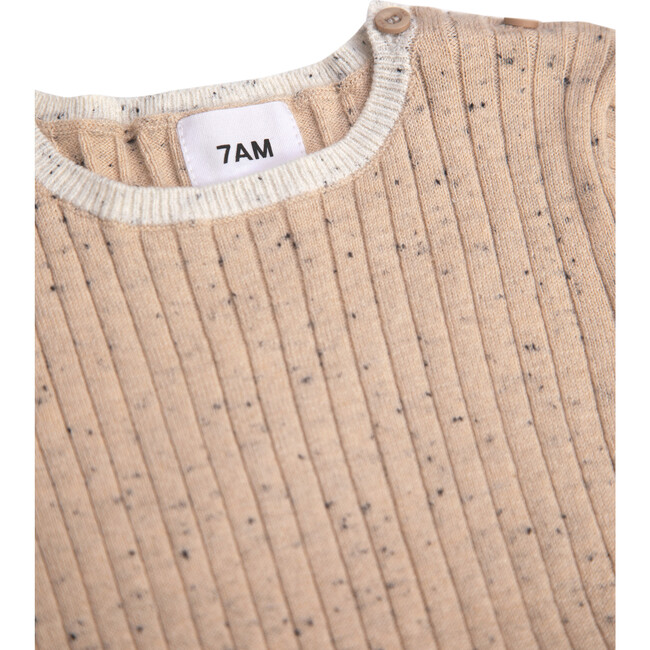 Short Sleeve Retro Dress, Oat - Dresses - 2
