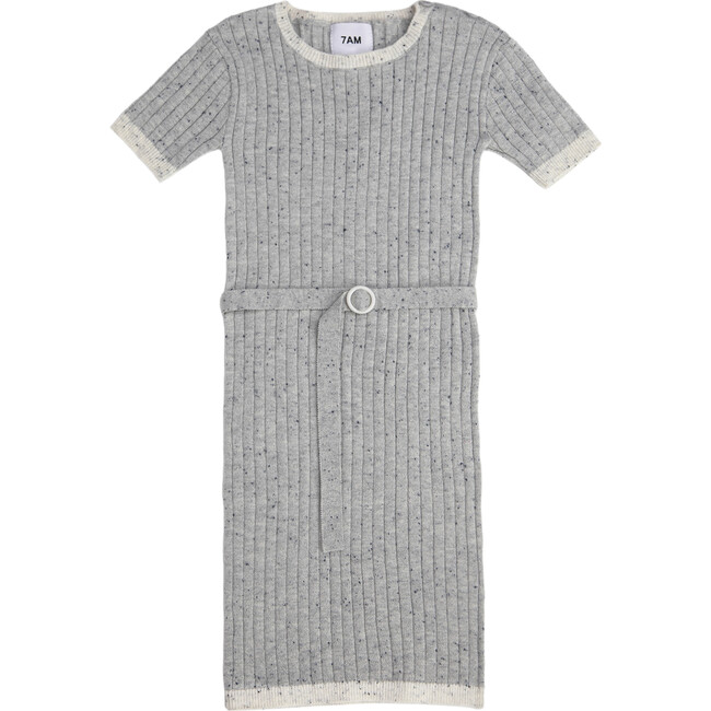 Short Sleeve Retro Dress, Heather Grey - Dresses - 1