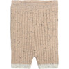 Ribbed Knit Retro Biker Shorts, Oat - Shorts - 1 - thumbnail