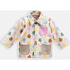 Tree Print Rain Worker Jacket, Beige - Raincoats - 2 - thumbnail